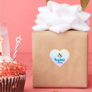 "I was told by a bird" - Editable Heart Sticker