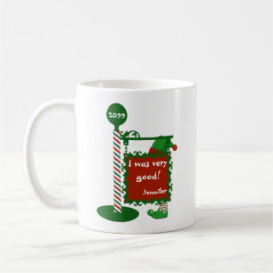 "I was very good" or "naughty" Santa Christmas Mug