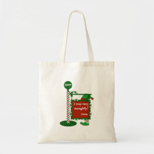 "I was very naugty" or "good" Santa Christmas Bud. Tote Bag