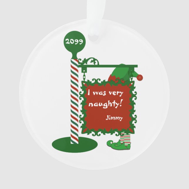 "I was very naugty" or "good" Santa Christmas Ornament (Front)
