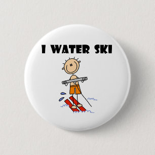 I Water Ski 6 Cm Round Badge