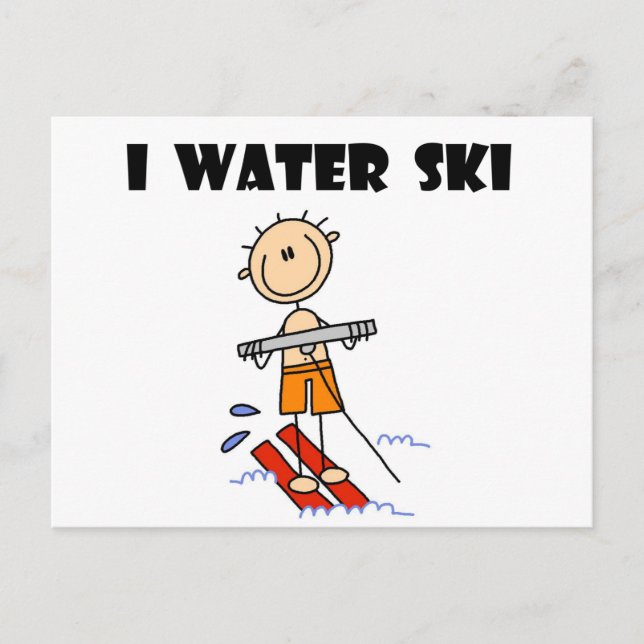 I Water Ski T-shirts and gifts Postcard (Front)