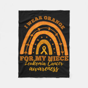 I We Wear Orange For My Niece Leukaemia Cancer Awa Fleece Blanket