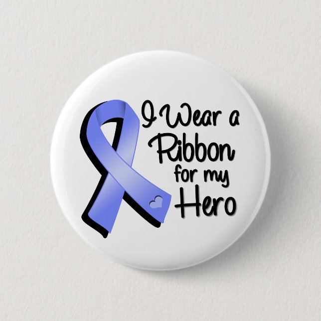 I Wear a Periwinkle Ribbon For My Hero 6 Cm Round Badge (Front)