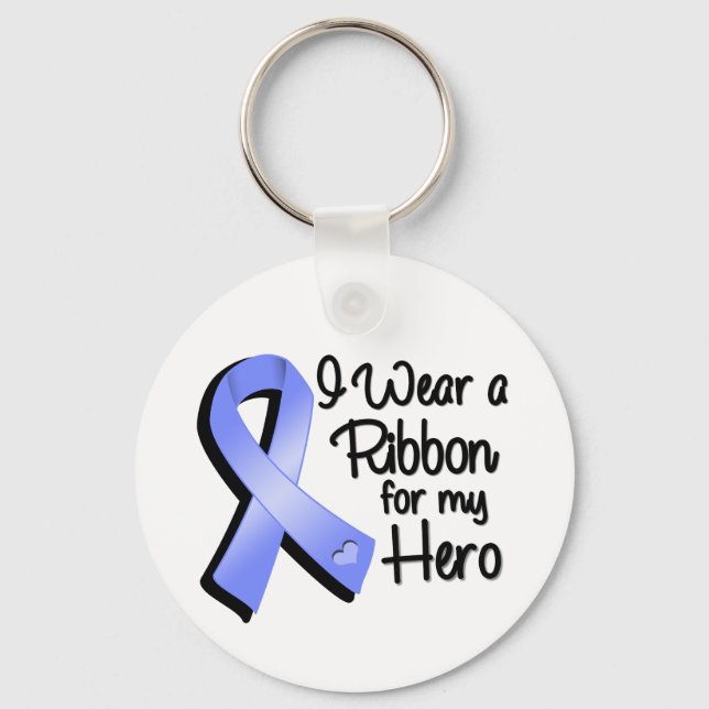 I Wear a Periwinkle Ribbon For My Hero Key Ring (Front)