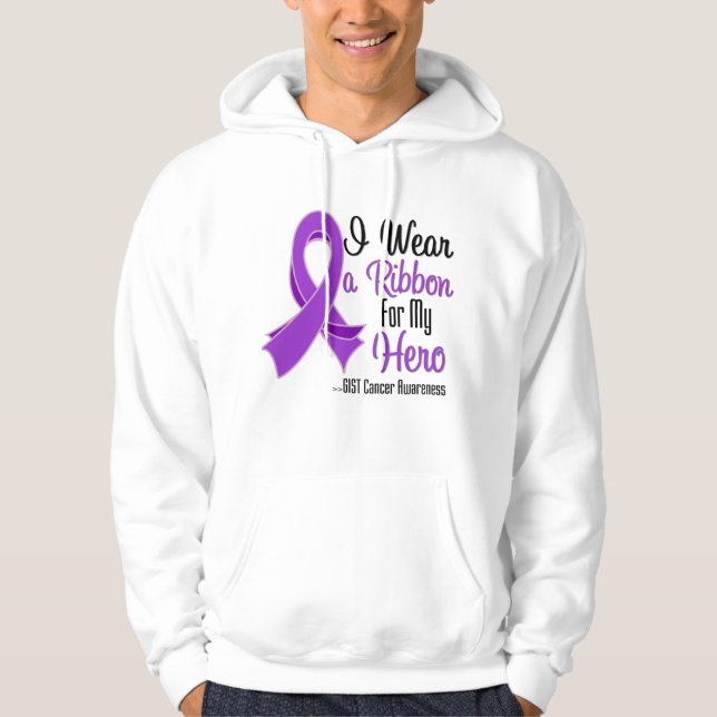 I Wear a Purple Ribbon For My Hero - GIST Cancer Hoodie (Front)