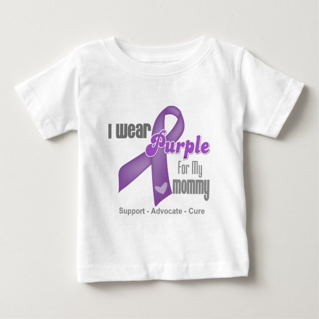 I Wear a Purple Ribbon For My Mummy Baby T-Shirt (Front)