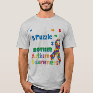 I Wear A Puzzle For My Brother Autism Awareness Sh T-Shirt