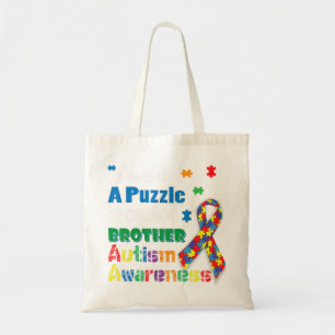 I Wear A Puzzle For My Brother Autism Awareness Sh Tote Bag