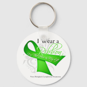 I Wear a Ribbon For My Hero Non-Hodgkin's Lymphoma Key Ring