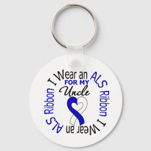 I Wear an ALS Ribbon For My Uncle Key Ring