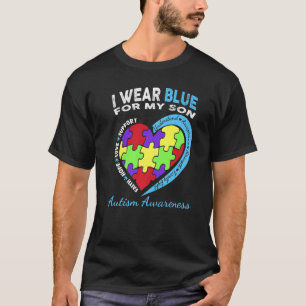 I Wear Awesome Blue For My Loving Son Autism Aware T-Shirt