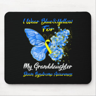 I Wear Blue And Yellow For My Granddaughter Down S Mouse Pad