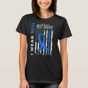 I Wear Blue Best Friend Diabetes Awareness Flag Ba T-Shirt