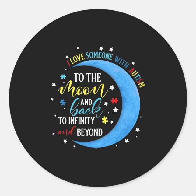 I Wear Blue Classic Round Sticker (Front)
