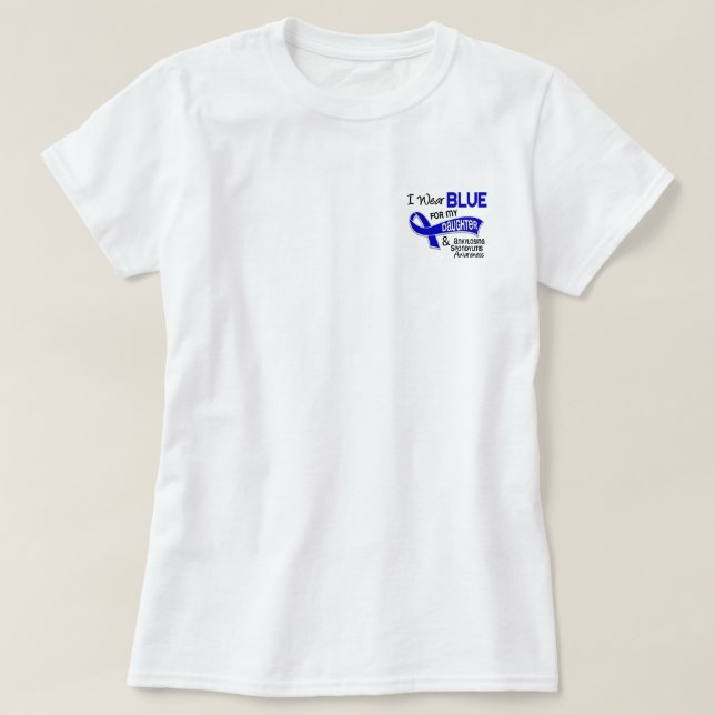 I Wear Blue Daughter 42 Ankylosing Spondylitis T-Shirt (Design Front)