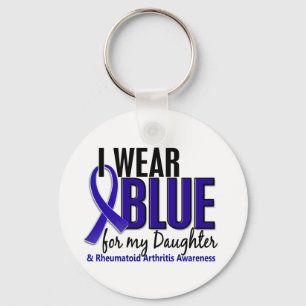 I Wear Blue Daughter Rheumatoid Arthritis RA Key Ring