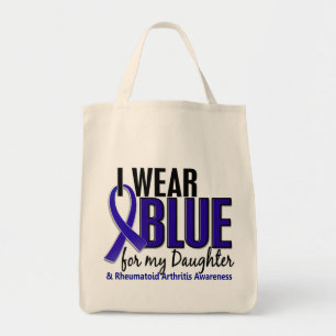 I Wear Blue Daughter Rheumatoid Arthritis RA Tote Bag