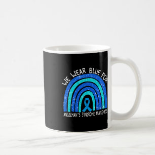 I Wear Blue For Angelman's Syndrome Blue Ribbon Ra Coffee Mug