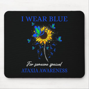 I Wear Blue For Ataxia Awareness Sunflower Mouse Pad