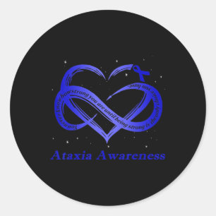 I Wear Blue For Ataxia Awareness Warrior T-Shirt11 Classic Round Sticker