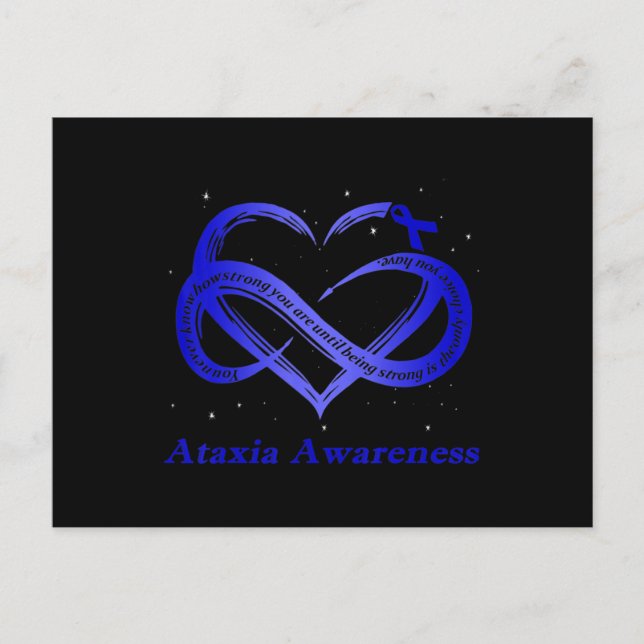 I Wear Blue For Ataxia Awareness Warrior T-Shirt11 Postcard (Front)