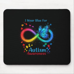I Wear Blue For Autism Awareness - Autism Awarenes Mouse Pad