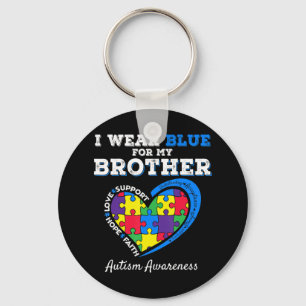 I Wear Blue For Autism Awareness Family Matching T Key Ring