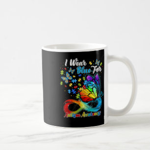 I Wear Blue For Autism Awareness Month Butterfly C Coffee Mug
