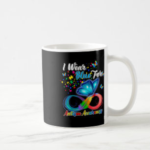 I Wear Blue For Autism Awareness Month Butterfly C Coffee Mug