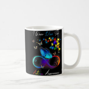 I Wear Blue For Autism Awareness Puzzle Mum Dad K Coffee Mug