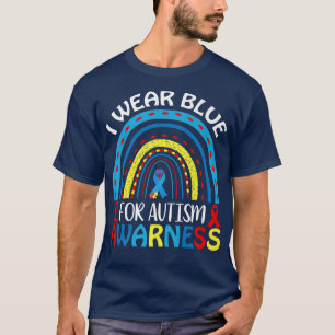 I Wear Blue For Autism Awarness ADHD Puzzle Autism T-Shirt