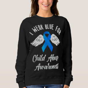 I Wear Blue For Child Abuse Awareness Blue Ribbon Sweatshirt