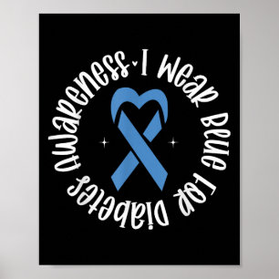 I Wear Blue For Diabetes Awareness  Poster