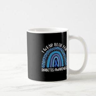 I Wear Blue For Diabetes Awareness Support Rainbow Coffee Mug