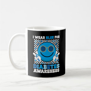 I Wear Blue For Diabetes Awareness T1D Smile Face Coffee Mug