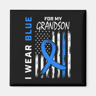 I Wear Blue For Grandson Diabetes Awareness Flag M Magnet