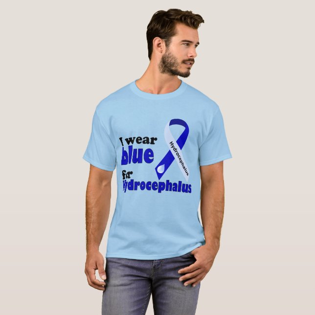 I wear blue for Hydrocephalus T-Shirt (Front Full)