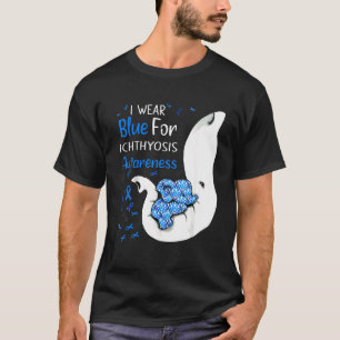 I Wear Blue For Ichthyosis Awareness Elephant T-Shirt