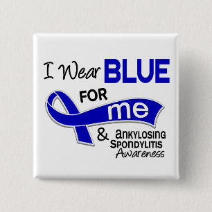 I Wear Blue For Me 42 Ankylosing Spondylitis AS 15 Cm Square Badge