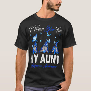I Wear Blue For MY AUNT Alopecia Awareness Gnomes T-Shirt