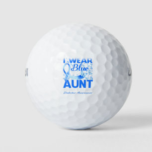 I Wear Blue For My Aunt Diabetes Awareness Golf Balls