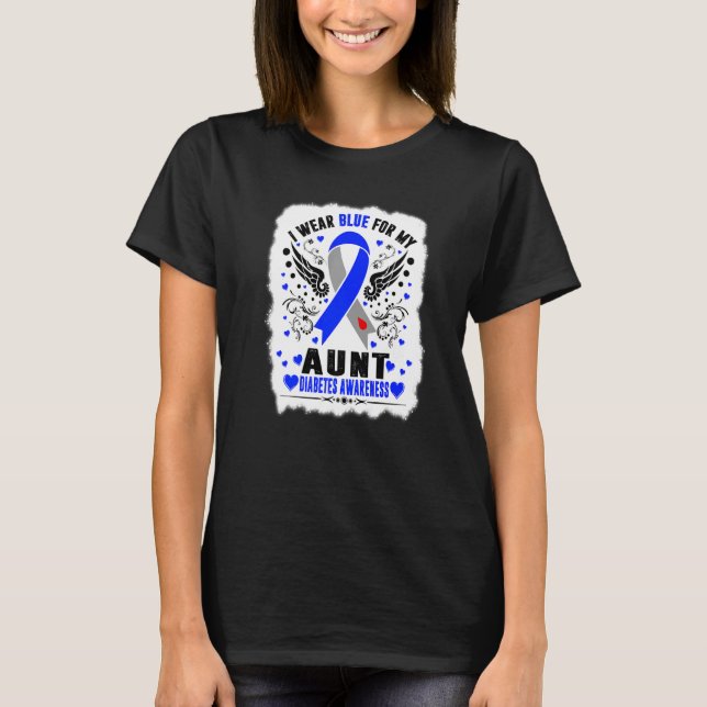 I Wear Blue For My Aunt Diabetes Awareness Month T-Shirt (Front)