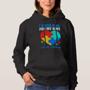 I Wear Blue For My Aunt Puzzle Autism Awareness Mo Hoodie