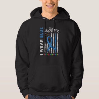 I Wear Blue For My Brother Autism Awareness Americ Hoodie