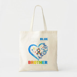 I Wear Blue For My Brother Autism Awareness Heart Tote Bag