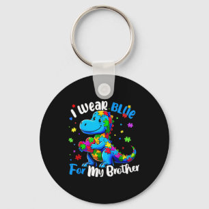I Wear Blue For My Brother Autism Awareness Puzzle Key Ring