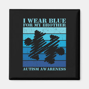 I Wear Blue For My Brother Autistic Kids Autism Aw Magnet