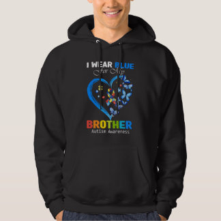 I Wear Blue For My Brother Kids Autism Awareness S Hoodie
