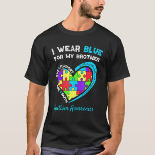 I Wear Blue For My Brother Kids Autism Awareness S T-Shirt